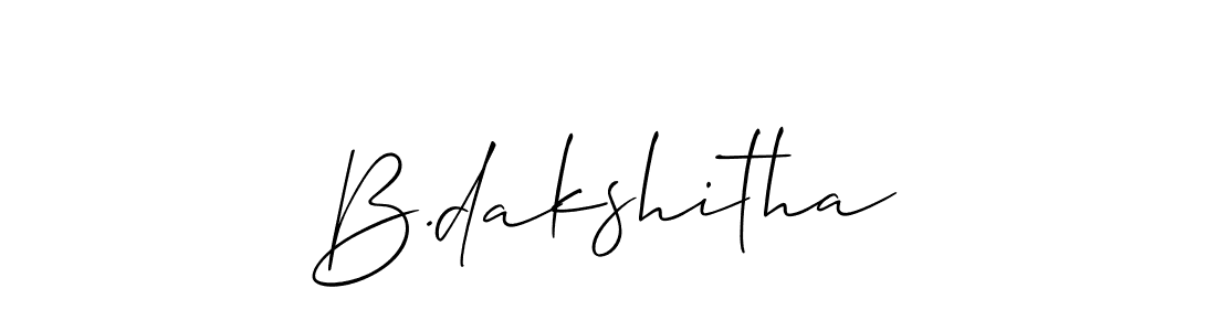Use a signature maker to create a handwritten signature online. With this signature software, you can design (Allison_Script) your own signature for name B.dakshitha. B.dakshitha signature style 2 images and pictures png