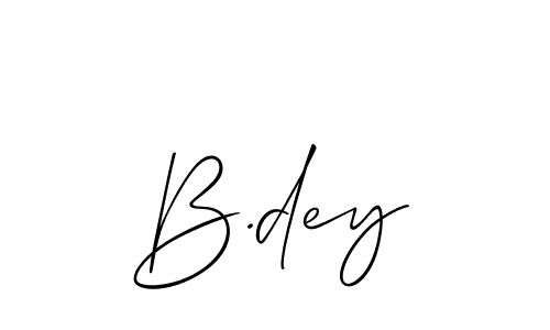 Design your own signature with our free online signature maker. With this signature software, you can create a handwritten (Allison_Script) signature for name B.dey. B.dey signature style 2 images and pictures png