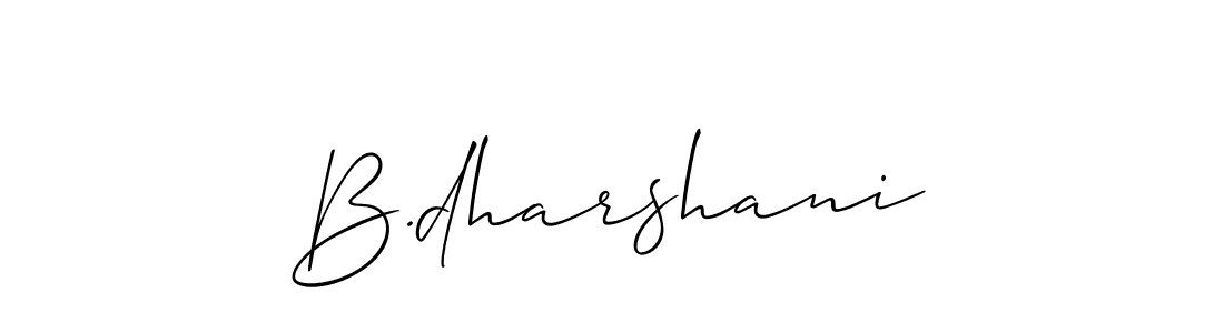 How to Draw B.dharshani signature style? Allison_Script is a latest design signature styles for name B.dharshani. B.dharshani signature style 2 images and pictures png