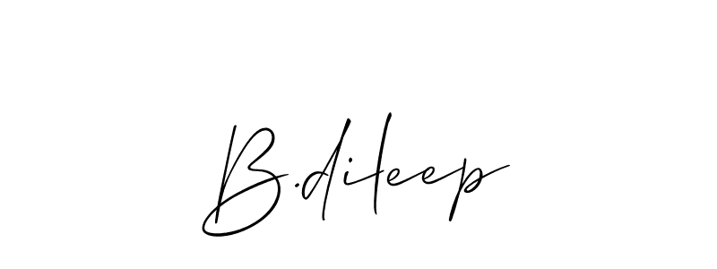 Also You can easily find your signature by using the search form. We will create B.dileep name handwritten signature images for you free of cost using Allison_Script sign style. B.dileep signature style 2 images and pictures png