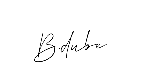 if you are searching for the best signature style for your name B.dube. so please give up your signature search. here we have designed multiple signature styles  using Allison_Script. B.dube signature style 2 images and pictures png