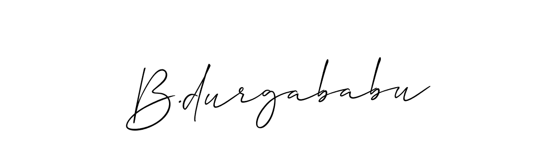 Make a beautiful signature design for name B.durgababu. With this signature (Allison_Script) style, you can create a handwritten signature for free. B.durgababu signature style 2 images and pictures png