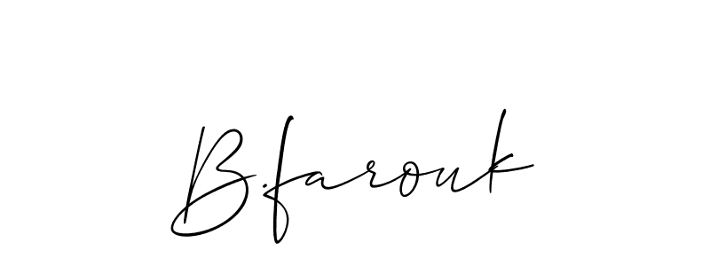 How to make B.farouk name signature. Use Allison_Script style for creating short signs online. This is the latest handwritten sign. B.farouk signature style 2 images and pictures png