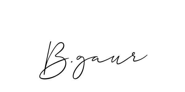 Create a beautiful signature design for name B.gaur. With this signature (Allison_Script) fonts, you can make a handwritten signature for free. B.gaur signature style 2 images and pictures png