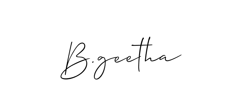 How to make B.geetha name signature. Use Allison_Script style for creating short signs online. This is the latest handwritten sign. B.geetha signature style 2 images and pictures png