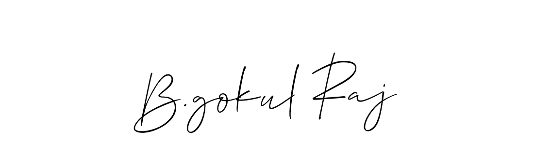 Design your own signature with our free online signature maker. With this signature software, you can create a handwritten (Allison_Script) signature for name B.gokul Raj. B.gokul Raj signature style 2 images and pictures png