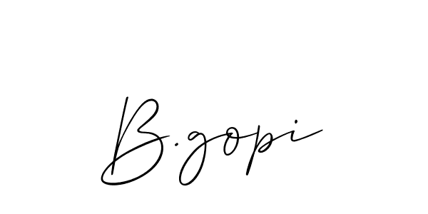 Make a short B.gopi signature style. Manage your documents anywhere anytime using Allison_Script. Create and add eSignatures, submit forms, share and send files easily. B.gopi signature style 2 images and pictures png