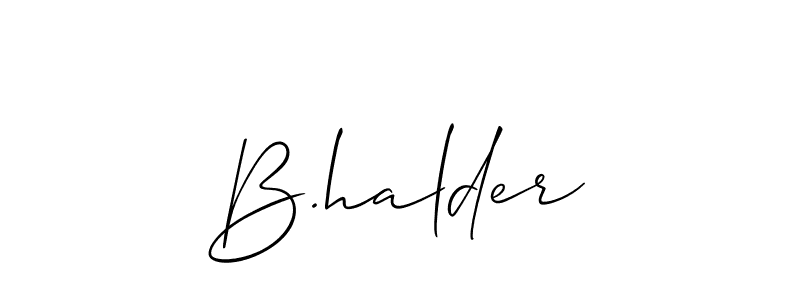 Similarly Allison_Script is the best handwritten signature design. Signature creator online .You can use it as an online autograph creator for name B.halder. B.halder signature style 2 images and pictures png