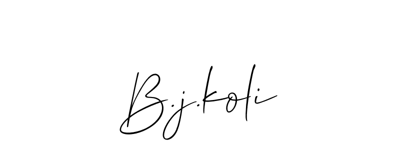 How to Draw B.j.koli signature style? Allison_Script is a latest design signature styles for name B.j.koli. B.j.koli signature style 2 images and pictures png