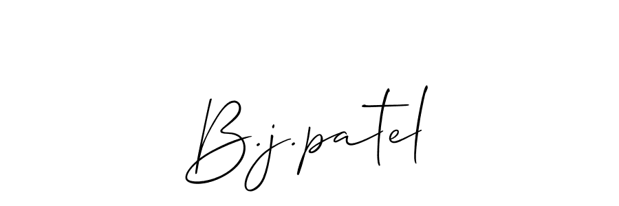 The best way (Allison_Script) to make a short signature is to pick only two or three words in your name. The name B.j.patel include a total of six letters. For converting this name. B.j.patel signature style 2 images and pictures png