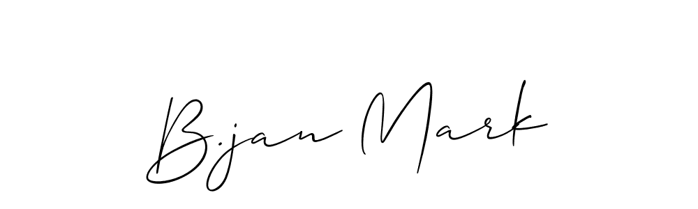 The best way (Allison_Script) to make a short signature is to pick only two or three words in your name. The name B.jan Mark include a total of six letters. For converting this name. B.jan Mark signature style 2 images and pictures png