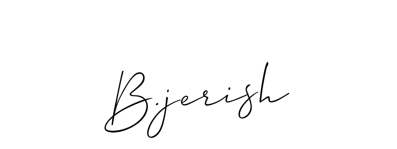 How to Draw B.jerish signature style? Allison_Script is a latest design signature styles for name B.jerish. B.jerish signature style 2 images and pictures png