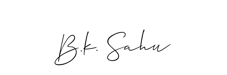 B.k. Sahu stylish signature style. Best Handwritten Sign (Allison_Script) for my name. Handwritten Signature Collection Ideas for my name B.k. Sahu. B.k. Sahu signature style 2 images and pictures png