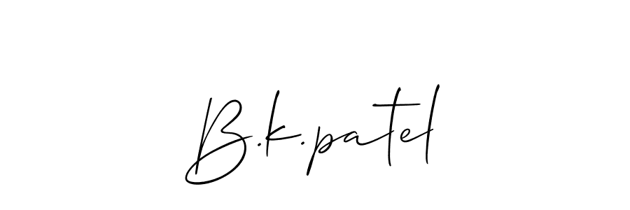 How to Draw B.k.patel signature style? Allison_Script is a latest design signature styles for name B.k.patel. B.k.patel signature style 2 images and pictures png