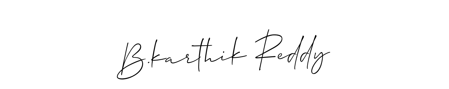 Make a beautiful signature design for name B.karthik Reddy. With this signature (Allison_Script) style, you can create a handwritten signature for free. B.karthik Reddy signature style 2 images and pictures png