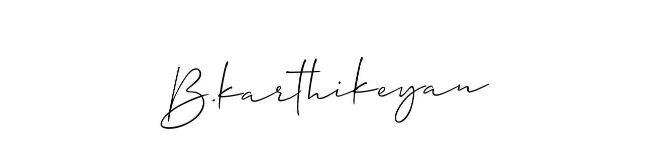 Also You can easily find your signature by using the search form. We will create B.karthikeyan name handwritten signature images for you free of cost using Allison_Script sign style. B.karthikeyan signature style 2 images and pictures png