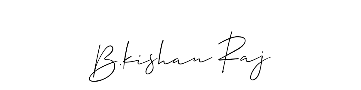 Design your own signature with our free online signature maker. With this signature software, you can create a handwritten (Allison_Script) signature for name B.kishan Raj. B.kishan Raj signature style 2 images and pictures png