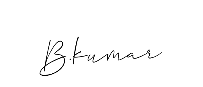 Use a signature maker to create a handwritten signature online. With this signature software, you can design (Allison_Script) your own signature for name B.kumar. B.kumar signature style 2 images and pictures png