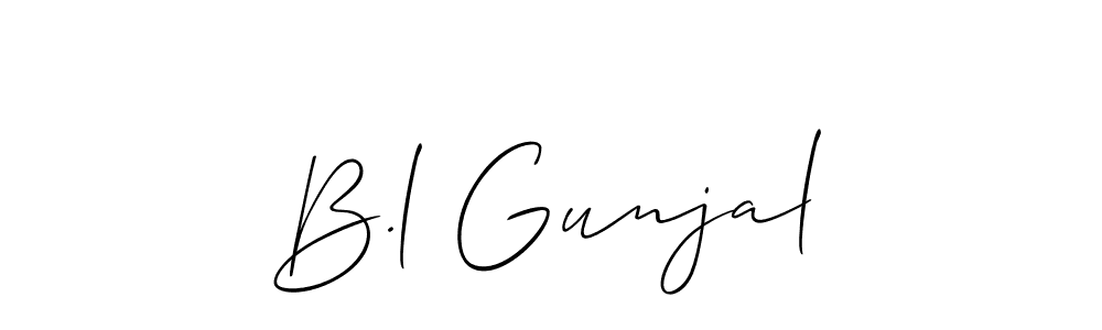 How to Draw B.l Gunjal signature style? Allison_Script is a latest design signature styles for name B.l Gunjal. B.l Gunjal signature style 2 images and pictures png