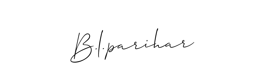 Allison_Script is a professional signature style that is perfect for those who want to add a touch of class to their signature. It is also a great choice for those who want to make their signature more unique. Get B.l.parihar name to fancy signature for free. B.l.parihar signature style 2 images and pictures png