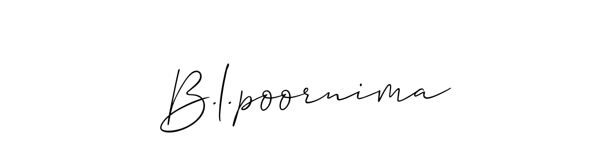 Make a beautiful signature design for name B.l.poornima. Use this online signature maker to create a handwritten signature for free. B.l.poornima signature style 2 images and pictures png