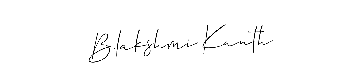 Design your own signature with our free online signature maker. With this signature software, you can create a handwritten (Allison_Script) signature for name B.lakshmi Kanth. B.lakshmi Kanth signature style 2 images and pictures png