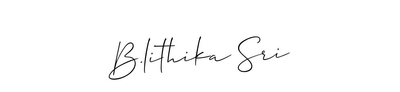 Use a signature maker to create a handwritten signature online. With this signature software, you can design (Allison_Script) your own signature for name B.lithika Sri. B.lithika Sri signature style 2 images and pictures png