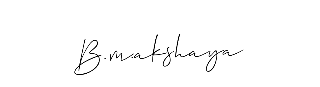 You should practise on your own different ways (Allison_Script) to write your name (B.m.akshaya) in signature. don't let someone else do it for you. B.m.akshaya signature style 2 images and pictures png