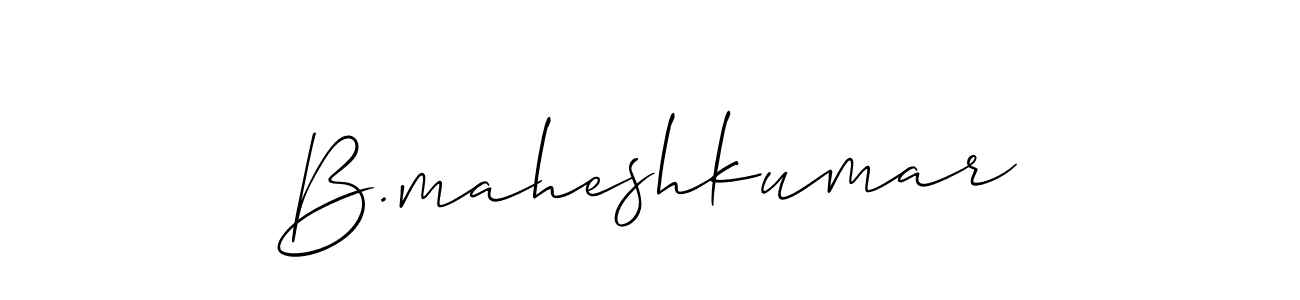 How to make B.maheshkumar name signature. Use Allison_Script style for creating short signs online. This is the latest handwritten sign. B.maheshkumar signature style 2 images and pictures png