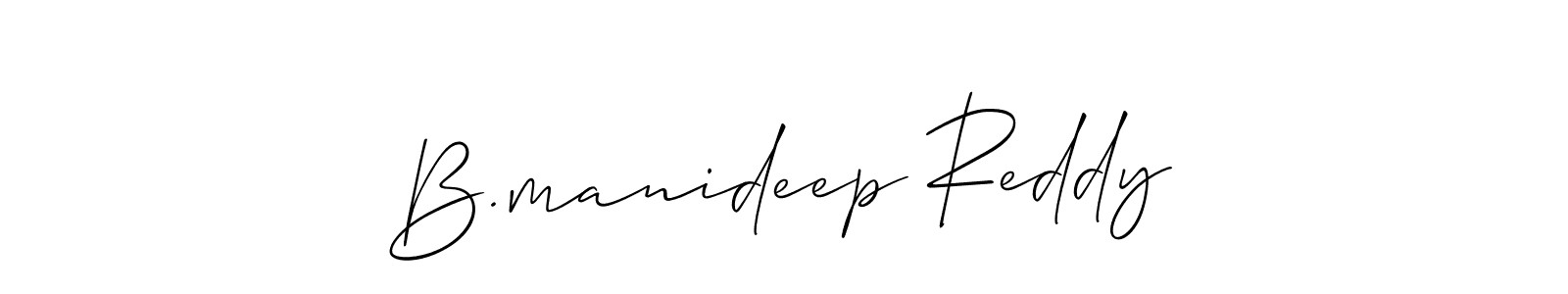 How to make B.manideep Reddy signature? Allison_Script is a professional autograph style. Create handwritten signature for B.manideep Reddy name. B.manideep Reddy signature style 2 images and pictures png