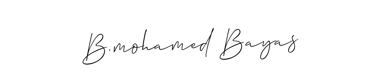 Also You can easily find your signature by using the search form. We will create B.mohamed Bayas name handwritten signature images for you free of cost using Allison_Script sign style. B.mohamed Bayas signature style 2 images and pictures png