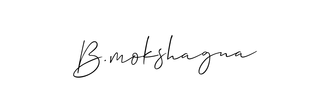 This is the best signature style for the B.mokshagna name. Also you like these signature font (Allison_Script). Mix name signature. B.mokshagna signature style 2 images and pictures png