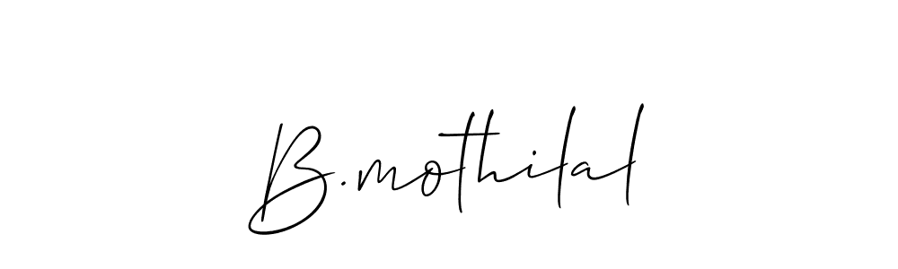 It looks lik you need a new signature style for name B.mothilal. Design unique handwritten (Allison_Script) signature with our free signature maker in just a few clicks. B.mothilal signature style 2 images and pictures png