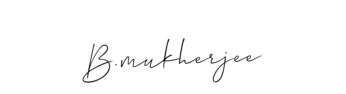 How to make B.mukherjee name signature. Use Allison_Script style for creating short signs online. This is the latest handwritten sign. B.mukherjee signature style 2 images and pictures png