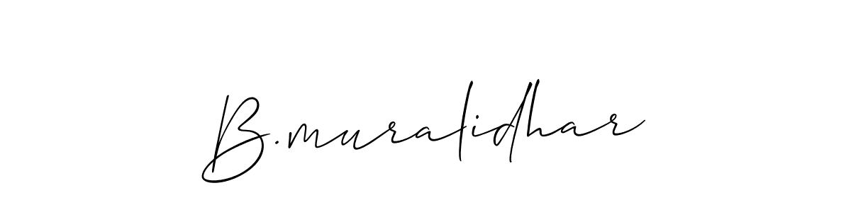 The best way (Allison_Script) to make a short signature is to pick only two or three words in your name. The name B.muralidhar include a total of six letters. For converting this name. B.muralidhar signature style 2 images and pictures png