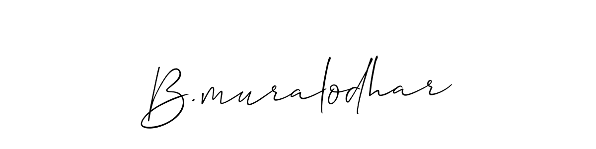 Also we have B.muralodhar name is the best signature style. Create professional handwritten signature collection using Allison_Script autograph style. B.muralodhar signature style 2 images and pictures png