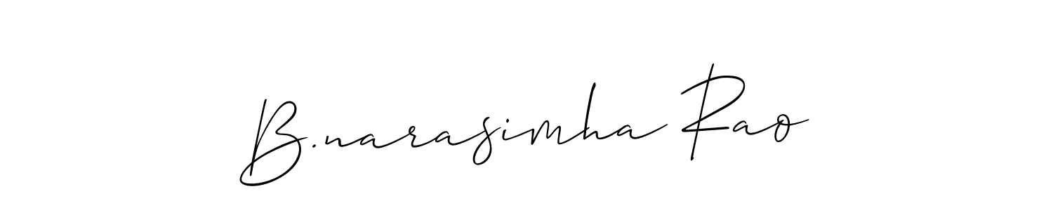 Make a beautiful signature design for name B.narasimha Rao. With this signature (Allison_Script) style, you can create a handwritten signature for free. B.narasimha Rao signature style 2 images and pictures png