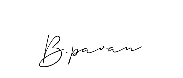 Use a signature maker to create a handwritten signature online. With this signature software, you can design (Allison_Script) your own signature for name B.pavan. B.pavan signature style 2 images and pictures png