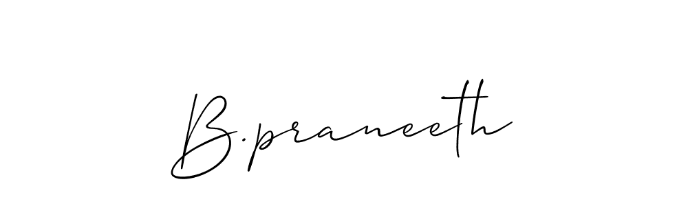 How to make B.praneeth signature? Allison_Script is a professional autograph style. Create handwritten signature for B.praneeth name. B.praneeth signature style 2 images and pictures png