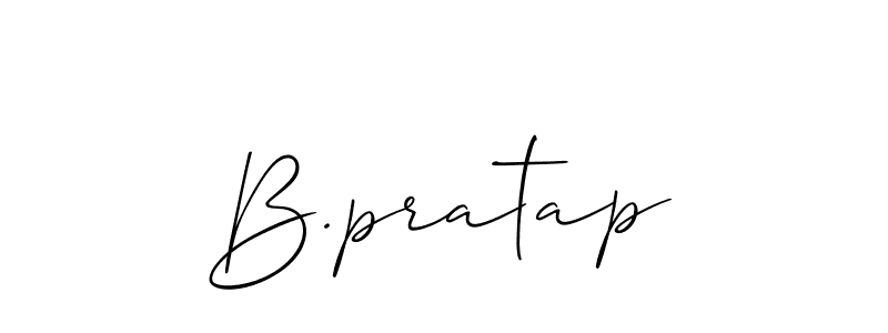 How to make B.pratap name signature. Use Allison_Script style for creating short signs online. This is the latest handwritten sign. B.pratap signature style 2 images and pictures png