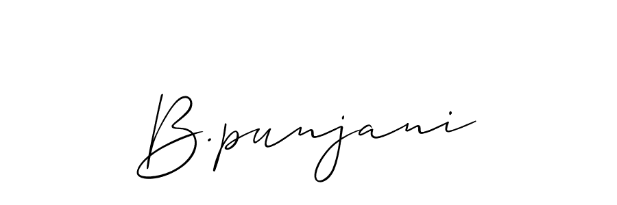 Use a signature maker to create a handwritten signature online. With this signature software, you can design (Allison_Script) your own signature for name B.punjani. B.punjani signature style 2 images and pictures png