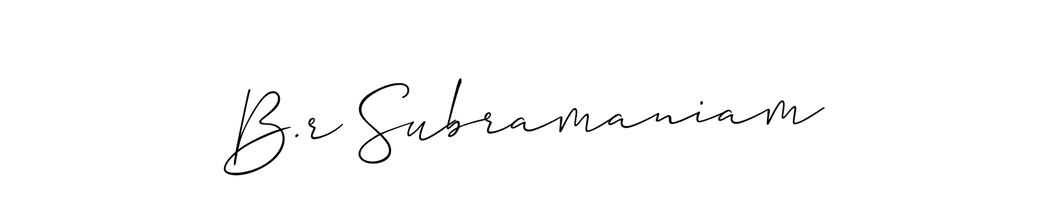 Make a short B.r Subramaniam signature style. Manage your documents anywhere anytime using Allison_Script. Create and add eSignatures, submit forms, share and send files easily. B.r Subramaniam signature style 2 images and pictures png