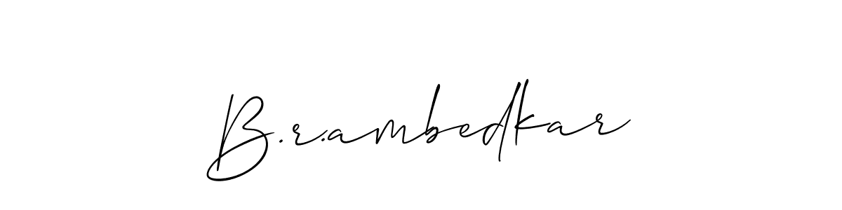 Use a signature maker to create a handwritten signature online. With this signature software, you can design (Allison_Script) your own signature for name B.r.ambedkar. B.r.ambedkar signature style 2 images and pictures png