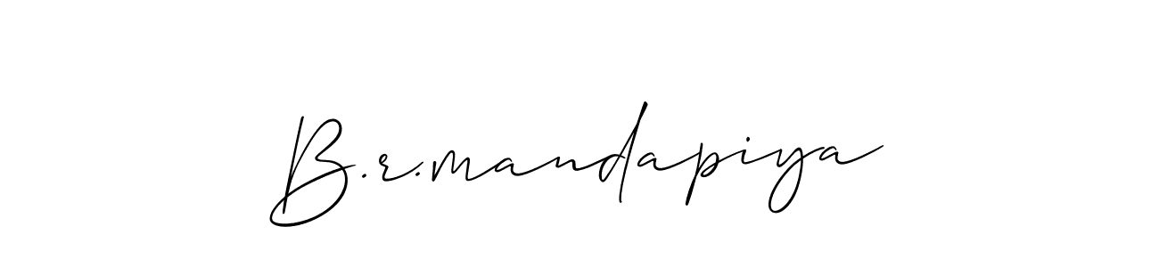 Similarly Allison_Script is the best handwritten signature design. Signature creator online .You can use it as an online autograph creator for name B.r.mandapiya. B.r.mandapiya signature style 2 images and pictures png