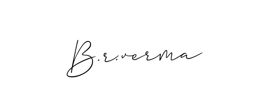 Create a beautiful signature design for name B.r.verma. With this signature (Allison_Script) fonts, you can make a handwritten signature for free. B.r.verma signature style 2 images and pictures png