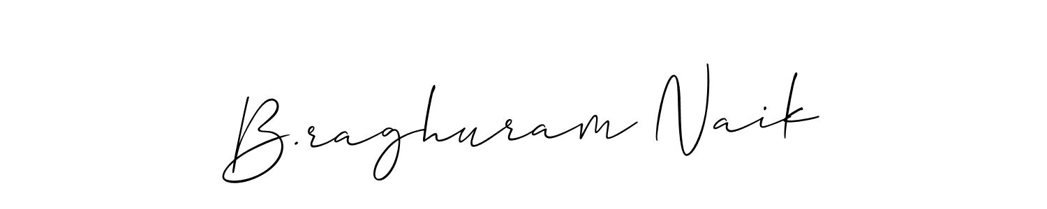 Use a signature maker to create a handwritten signature online. With this signature software, you can design (Allison_Script) your own signature for name B.raghuram Naik. B.raghuram Naik signature style 2 images and pictures png