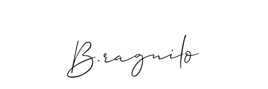 Make a beautiful signature design for name B.ragnilo. With this signature (Allison_Script) style, you can create a handwritten signature for free. B.ragnilo signature style 2 images and pictures png