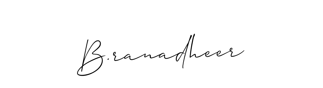 The best way (Allison_Script) to make a short signature is to pick only two or three words in your name. The name B.ranadheer include a total of six letters. For converting this name. B.ranadheer signature style 2 images and pictures png