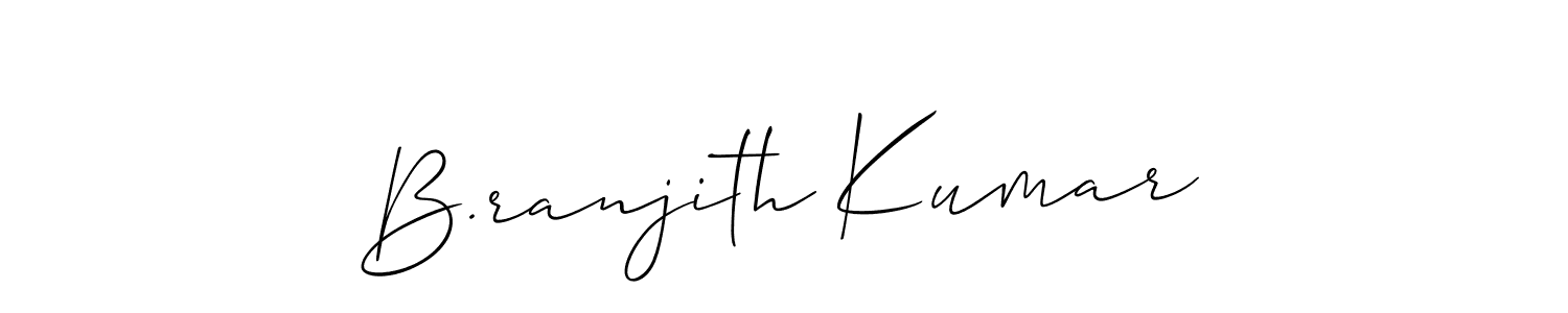 if you are searching for the best signature style for your name B.ranjith Kumar. so please give up your signature search. here we have designed multiple signature styles  using Allison_Script. B.ranjith Kumar signature style 2 images and pictures png