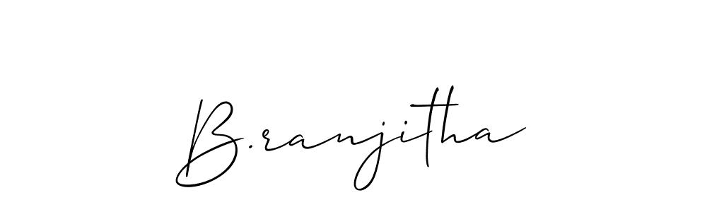 Also You can easily find your signature by using the search form. We will create B.ranjitha name handwritten signature images for you free of cost using Allison_Script sign style. B.ranjitha signature style 2 images and pictures png